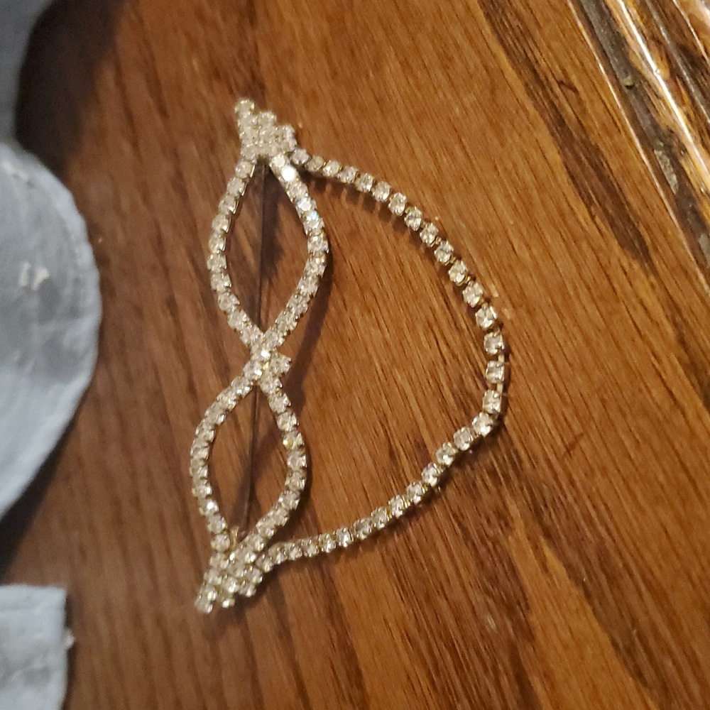 Gold Crystal Infinity Brooch